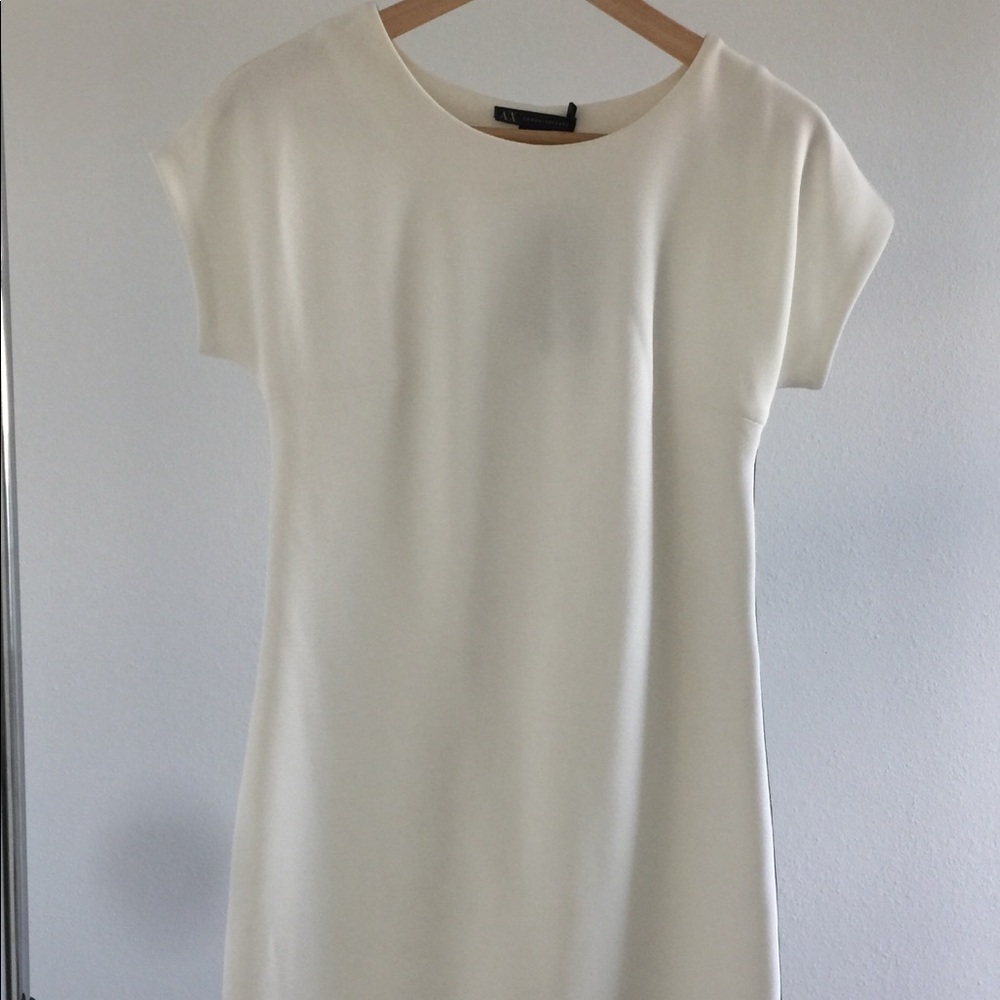 Armani Exchange White dress with black zipper